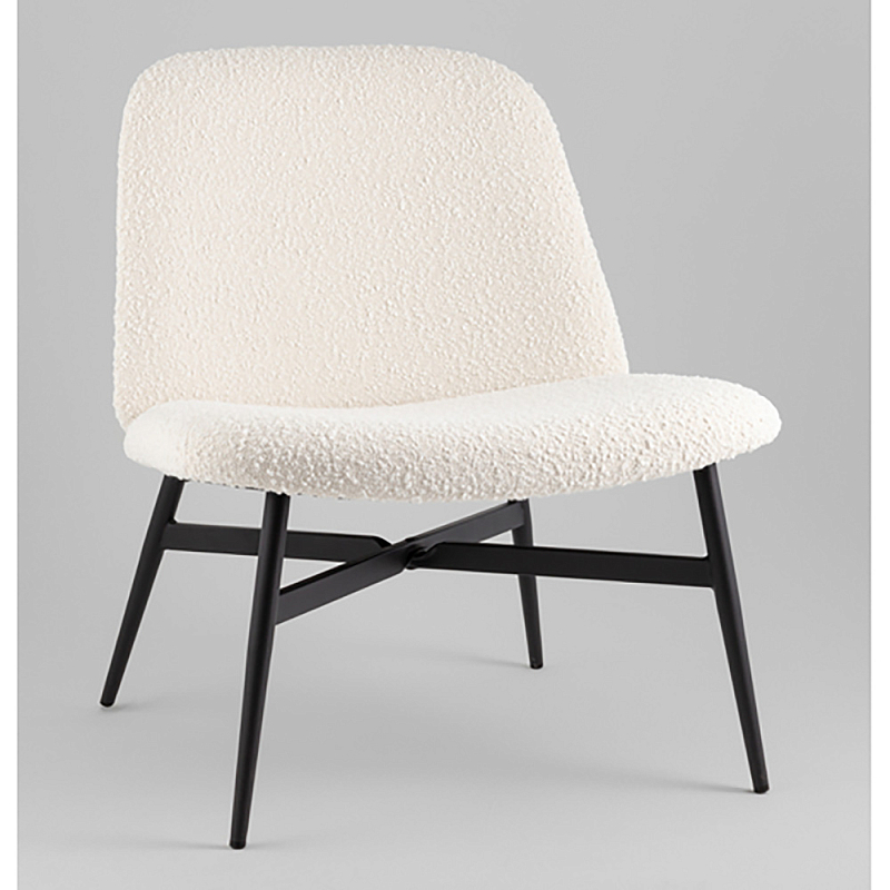 Кресло лаунж Ease белый Белый Черный в Саратове | Loft Concept 