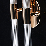 Бра с круглым основанием золотого цвета и двумя вертикальными плафонами Hex Scaffold варинант исполнения - 5 | Loft Concept в Саратове