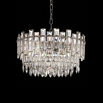 Круглая люстра с хрустальными подвесками на серебряном каркасе Gorgeous Crystal Light варинант исполнения - 1 | Loft Concept в Саратове