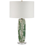 Настольная лампа керамическая с кремовым абажуром Scenic Column варинант исполнения - 5 | Loft Concept в Саратове