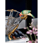 Чаша из прозрачного стекла на бронзовых ножках с фигурками попугаев Eden Garden варинант исполнения - 3 | Loft Concept в Саратове