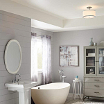 Потолочный светильник с цилиндрическим плафоомн из опалового матового стекла с металлическим обручем Feiss варинант исполнения - 5 | Loft Concept в Саратове