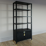 Стеллаж со стеклянными полками Elsa Dreams Black варинант исполнения - 1 | Loft Concept в Саратове