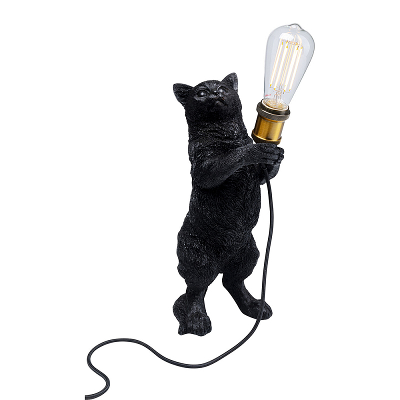 Настольная лампа Черный кот Черный в Саратове | Loft Concept 