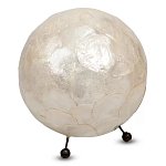 Настольная лампа из перламутра на металлическом каркасе Indonesian Egg варинант исполнения - 2 | Loft Concept в Саратове