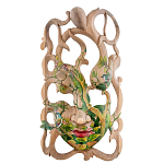 Маска деревянная резная расписная Tropical Paradise варинант исполнения - 1 | Loft Concept в Саратове