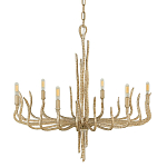 Люстра дизайнерская золотого цвета с 6-ю лампами на изогнутых рожках с текстурной поверхностью Hinkley варинант исполнения - 1 | Loft Concept в Саратове