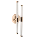 Бра с круглым основанием золотого цвета и двумя вертикальными плафонами Hex Scaffold варинант исполнения - 1 | Loft Concept в Саратове