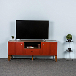 ТВ-тумба красная из массива бука с 2-мя дверками и ящиком Wenge Light варинант исполнения - 7 | Loft Concept в Саратове