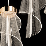 Люстра каскадная с 10-ю прозрачными плафонами Wave Line варинант исполнения - 8 | Loft Concept в Саратове