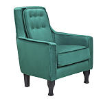 Кресло с мягкой обивкой из велюра на 4-х ножках из массива березы Scarlett Armchair green варинант исполнения - 1 | Loft Concept в Саратове