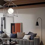 Торшер с изогнутым корпусом на бетонном основании Black Portland варинант исполнения - 4 | Loft Concept в Саратове