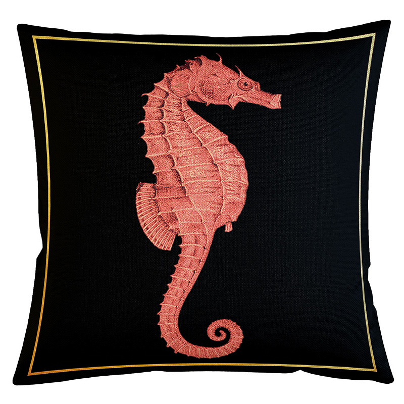 Декоративная подушка Red Seahorse Бежевый Черный Декоративная подушка Red Seahorse Бежевый Черный в Саратове | Loft Concept