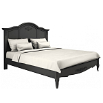 Кровать черная из массива бука с основанием и жестким изголовьем Black Provence варинант исполнения - 1 | Loft Concept в Саратове