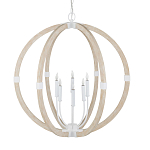 Подвесной светильник из дерева в форме сферы Eco Light варинант исполнения - 3 | Loft Concept в Саратове