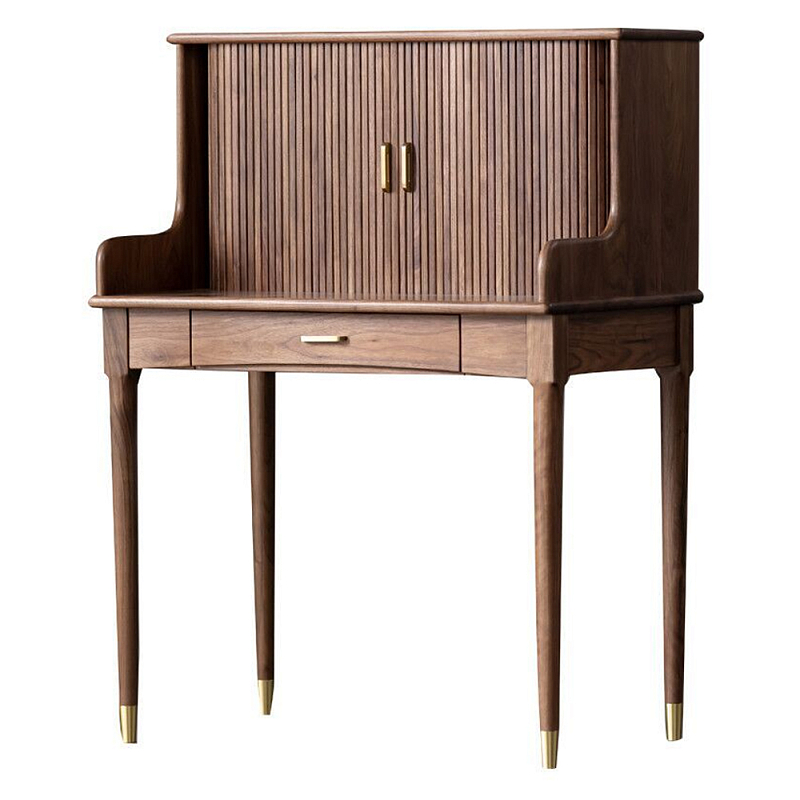Туалетный стол деревянный с ящиком и зеркалом Moon Walnut Furniture Орех Туалетный стол деревянный с ящиком и зеркалом Moon Walnut Furniture Орех в Саратове | Loft Concept