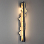 Бра вертикальное черного цвета с золотыми кругами и квадратами Gravyura варинант исполнения - 5 | Loft Concept в Саратове