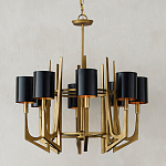 Люстра с 8-ю черными цилиндрическими плафонами Stylistic Lines варинант исполнения - 2 | Loft Concept в Саратове