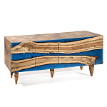 Стильный Буфет лофт 4 двери Cabinet Crimson River фасад эпоксидная смола  варинант исполнения - 2 | Loft Concept в Саратове