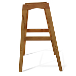 Барный стул со спинкой и подлокотниками на 4-х деревянных ножках Кремовый Велюр Ava Charm варинант исполнения - 6 | Loft Concept в Саратове