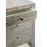 Тумбочка прикроватная Bogense Bone Inlay Bedside Beige варинант исполнения - 2 | Loft Concept в Саратове