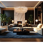 Круглая люстра с хрустальными подвесками на золотистом каркасе Gorgeous Crystal Light варинант исполнения - 12 | Loft Concept в Саратове