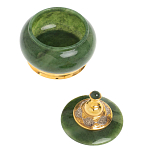 Икорница с крышкой с гравировкой из натурального камня Нефрит Decorative Cavair Dishes варинант исполнения - 2 | Loft Concept в Саратове