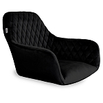 Стул с мягкой черной обивкой из велюра и подъемно-поворотным механизмом на колесиках Harper Black варинант исполнения - 2 | Loft Concept в Саратове