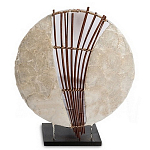 Настольная лампа из перламутра и дерева на подставке Indonesian Shell Sail варинант исполнения - 1 | Loft Concept в Саратове