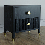 Тумба прикроватная с двумя ящиками Elsa Dreams Black варинант исполнения - 1 | Loft Concept в Саратове