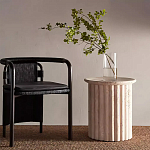 Дизайнерский журнальный стол круглый с фактурным основанием Kibul варинант исполнения - 1 | Loft Concept в Саратове