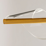 Люстра линейная золотистого цвета с двумя прозрачными волнистыми элементами Wave Line варинант исполнения - 10 | Loft Concept в Саратове