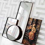 Зеркало овальное в металлической раме с кожаной отделкой Loft in Reflection варинант исполнения - 4 | Loft Concept в Саратове