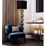 Торшер с основанием в виде металлических сфер Balance Floor Lamp Black варинант исполнения - 4 | Loft Concept в Саратове