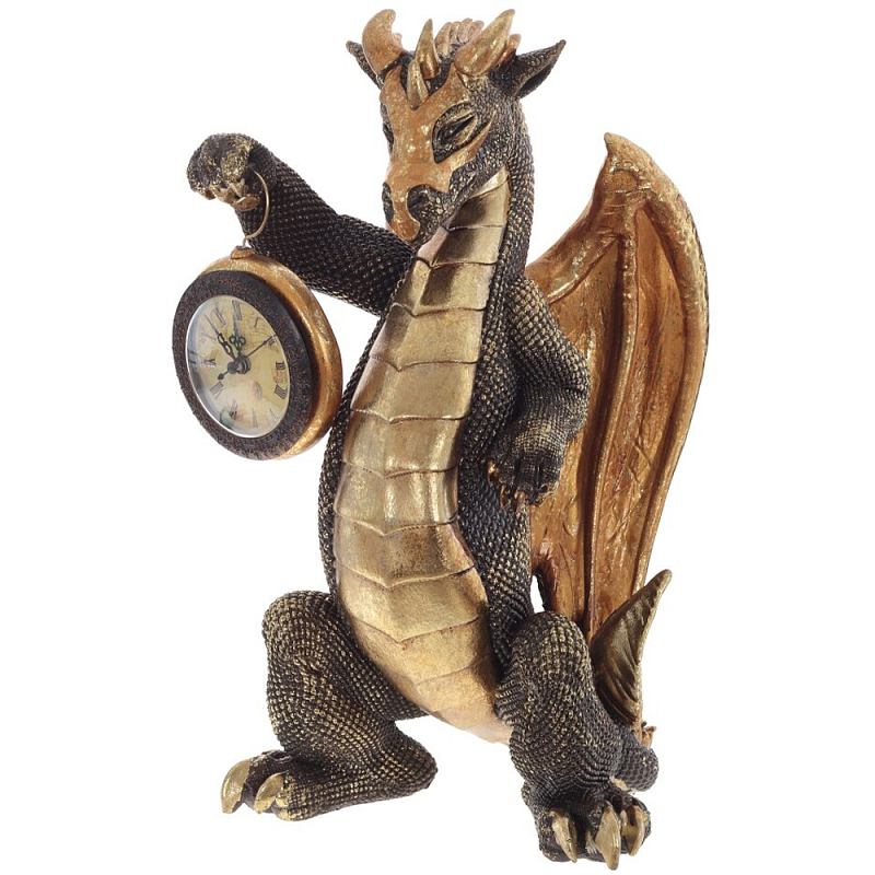 Часы в виде дракона Dragon Gold Mask with Clock Коричневый Золотой Часы в виде дракона Dragon Gold Mask with Clock Коричневый Золотой в Саратове | Loft Concept