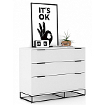 Комод белый с 3-мя ящиками Strict Lines  варинант исполнения - 2 | Loft Concept в Саратове