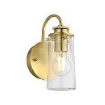 Бра цвета латунь с прозрачным цилиндрическим плафоном из пузырчатого стекла Kichler варинант исполнения - 1 | Loft Concept в Саратове