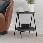 Стол приставной с 2-мя круглыми столешницами цвета антрацит ESSEL SIDE TABLE ANTHRACITE варинант исполнения - 4 | Loft Concept в Саратове