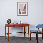 Стол письменный из массива бука с 2-мя ящиками красный Wenge Light варинант исполнения - 5 | Loft Concept в Саратове