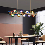 Люстра золотая с цветными плафонами и декором Colorful Ball Candy Crystal варинант исполнения - 1 | Loft Concept в Саратове