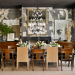 Обои ручная роспись в стиле Арт-деко Symphony Original colourway on Arkose silk dupion варинант исполнения - 1 | Loft Concept в Саратове