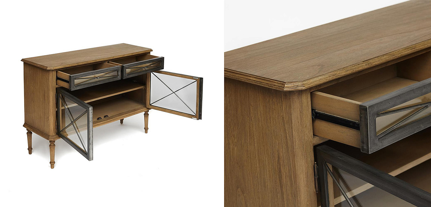 Комод в стиле Прованс со стеклянными дверцами Provence Jacob Chest of Drawers small Комод в стиле Прованс со стеклянными дверцами Provence Jacob Chest of Drawers small - Loft-Concept в Саратове