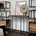 Консоль с деревянной столешницей Lyon Wood Metal Console варинант исполнения - 2 | Loft Concept в Саратове