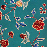 Обои с вышивкой ручной работы Flora Rio colourway on Liso Pine wool sateen варинант исполнения - 3 | Loft Concept в Саратове