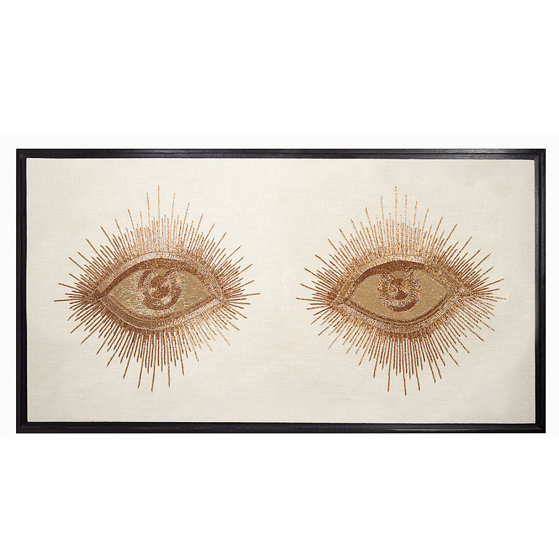 Панно EYES BEADED WALL ART Золотой Белый Панно EYES BEADED WALL ART Золотой Белый в Саратове | Loft Concept