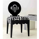 Дизайнерский стул с круглой деревянной спинкой Black and White Clover варинант исполнения - 5 | Loft Concept в Саратове