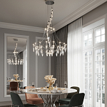 Люстра подвесная из металла с хрустальными прозрачными подвесками Quasar 81 варинант исполнения - 12 | Loft Concept в Саратове