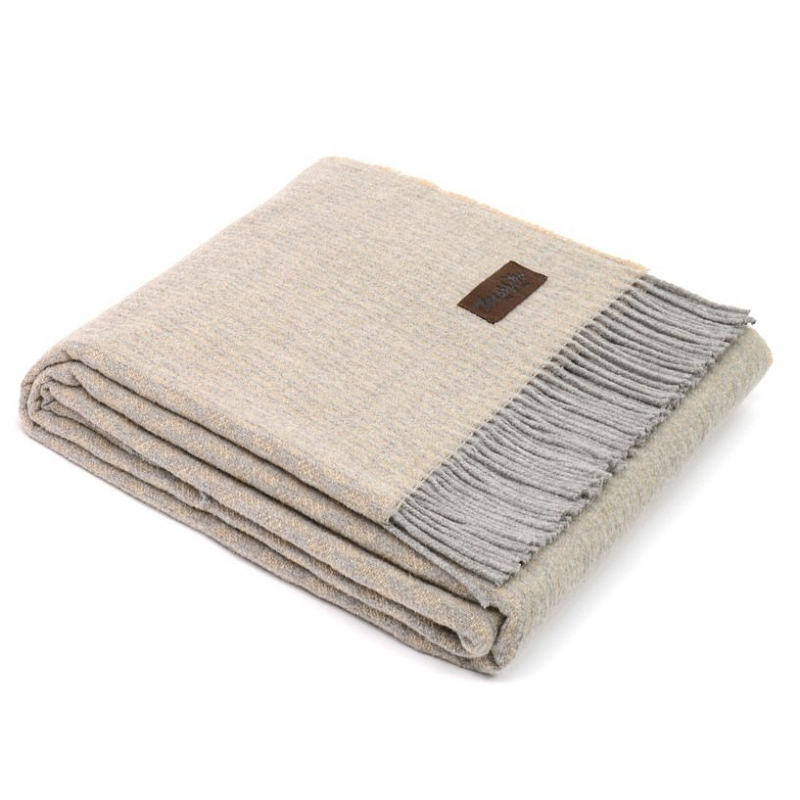 Плед GRIFONE 0004 Marzotto Бежево-серый в Саратове | Loft Concept 