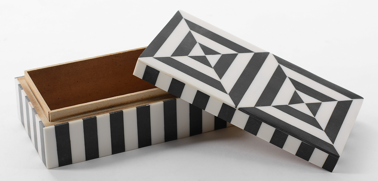 Шкатулка Squares Bone Inlay Box Шкатулка Squares Bone Inlay Box - Loft-Concept в Саратове