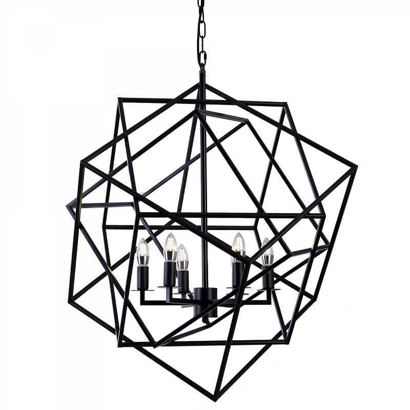 Люстра Cubist Small Chandelier Black Черный в Саратове | Loft Concept 